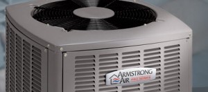 Close-up of Armstrong Air HVAC unit