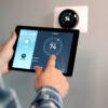 Adjusting thermostat with tablet